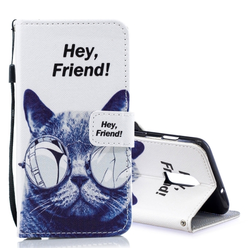 

Cool Cat Pattern Horizontal Flip Leather Case for OnePlus 6T, with Holder & Card Slots & Wallet