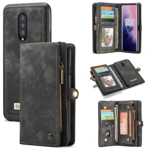 

CaseMe-008 Detachable Multifunctional Horizontal Flip Leather Case for OnePlus 7 Pro, with Card Slot & Holder & Zipper Wallet & Photo Frame (Black)