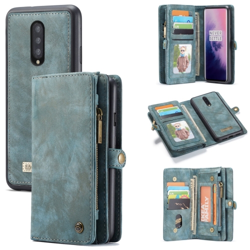 

CaseMe-008 Detachable Multifunctional Horizontal Flip Leather Case for OnePlus 7 Pro, with Card Slot & Holder & Zipper Wallet & Photo Frame (Blue)