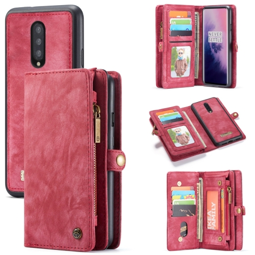 

CaseMe-008 Detachable Multifunctional Horizontal Flip Leather Case for OnePlus 7 Pro, with Card Slot & Holder & Zipper Wallet & Photo Frame (Red)