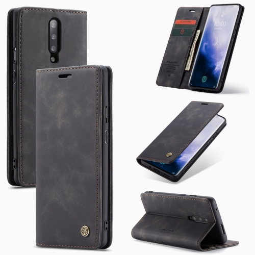 

CaseMe-013 Multifunctional Retro Frosted Horizontal Flip Leather Case for OnePlus 7 Pro, with Card Slot & Holder & Zipper Wallet & Photo Frame(Black)