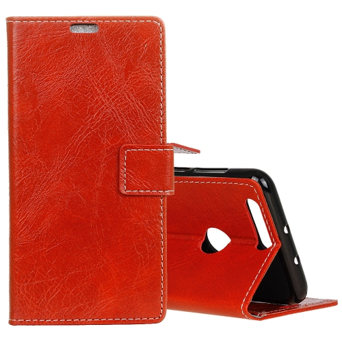 

Retro Crazy Horse Texture Horizontal Flip Leather Case for OPPO A7 / AX7, with Holder & Card Slots & Photo Frame(Red)