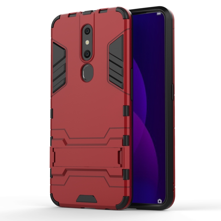 

Shockproof PC + TPU Case for OPPO F11 Pro, with Holder(Red)