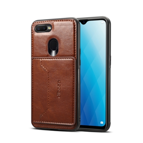 

Crazy Horse Texture PU Leather Case for Oppo F9 & F9 Pro & A7X REALME 2 Pro, with Holder & Card Slots (Coffee)