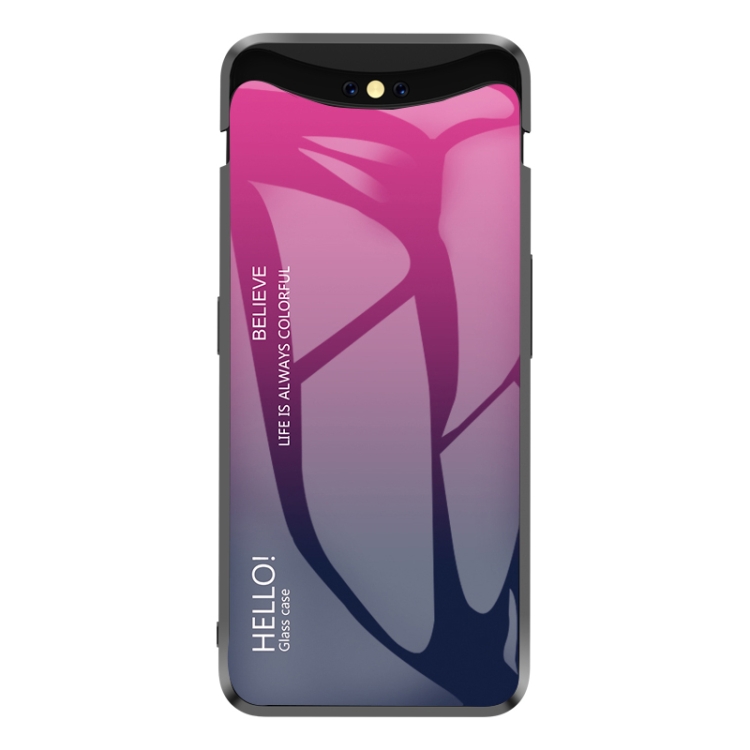 

Gradient Color Glass Case for OPPO Find X (Magenta)