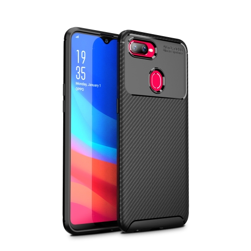 

Carbon Fiber Texture Shockproof TPU Case for OPPO F9 / Realme U1 (Black)