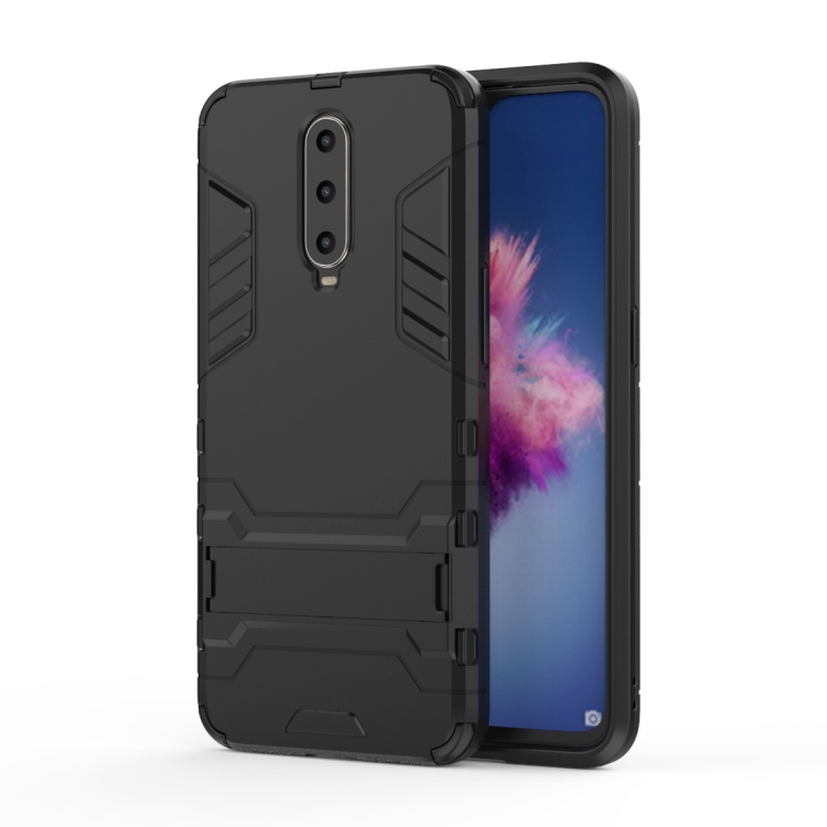 

Shockproof PC + TPU Case for OPPO R17 Pro, with Holder(Black)