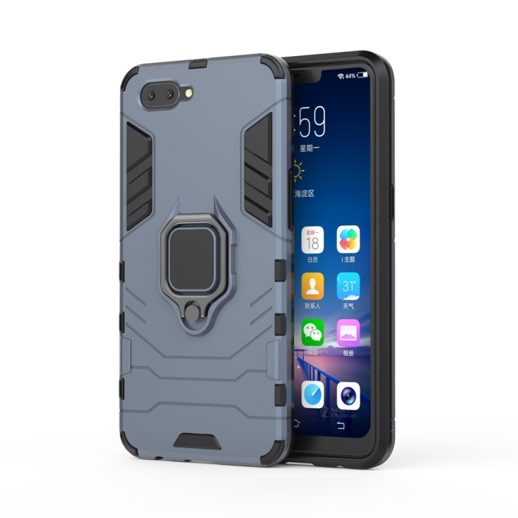 

PC + TPU Shockproof Protective Case for OPPO A5, with Magnetic Ring Holder (Grey)