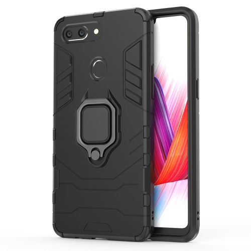 

PC + TPU Shockproof Protective Case for OPPO R15 Pro, with Magnetic Ring Holder (Black)