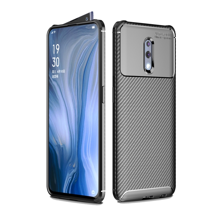 

Carbon Fiber Texture Shockproof TPU Case for OPPO Reno (Black)