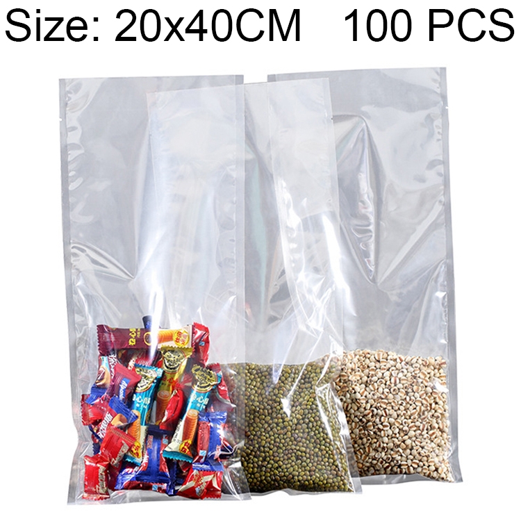 

100 PCS Food Vacuum Packaging Transparent Plastic Bag Nylon Fresh-keeping Bag, Size: 20cm x 40cm