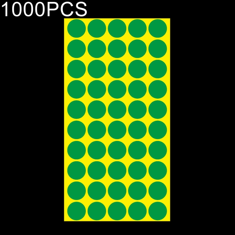 

1000 PCS Round Shape Self-adhesive Colorful Mark Sticker Mark Label (Green)