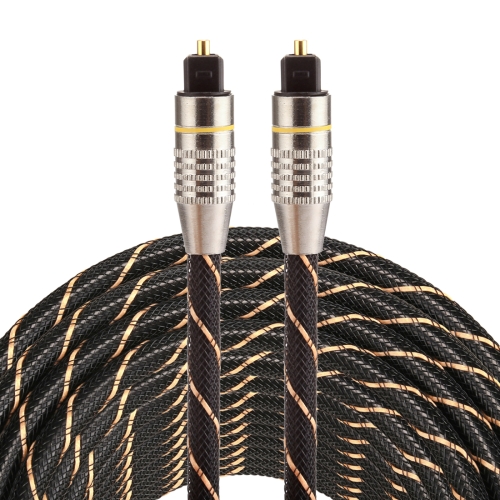 

15m OD6.0mm Gold Plated Metal Head Woven Net Line Toslink Male to Male Digital Optical Audio Cable