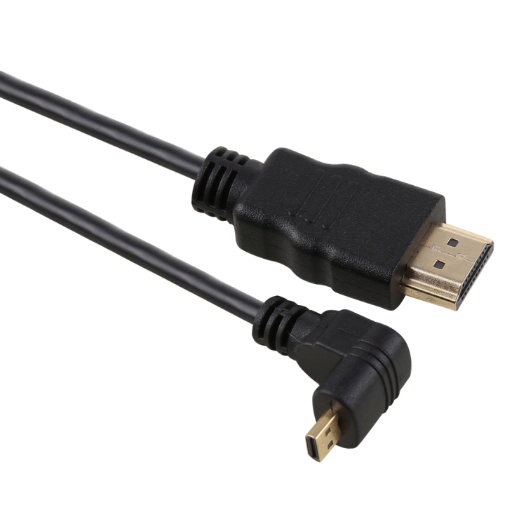 

30cm 4K HDMI Male to Micro HDMI Positive Angled Male Gold-plated Connector Adapter Cable