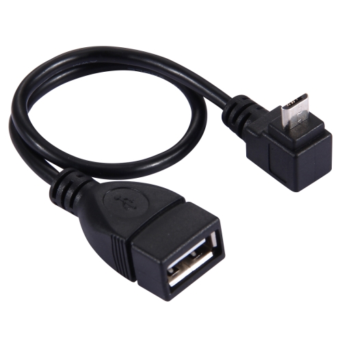 

90 Degree Elbow Micro USB Male to USB 2.0 Female OTG Converter Adapter Cable, For Samsung, Sony, Meizu, Xiaomi, and other Smartphones(Black)