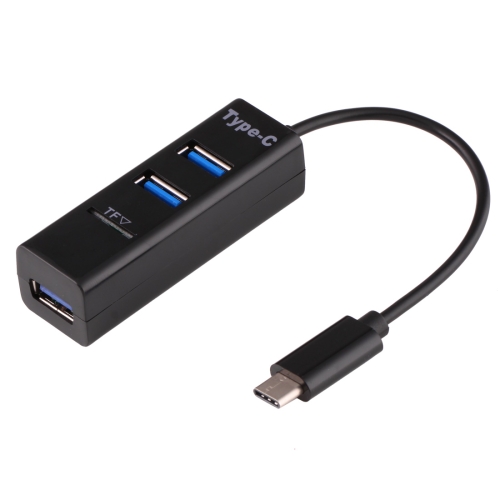 

2 in 1 USB 3.1 USB-C / Type-C to USB 2.0 COMBO 3 Ports HUB + TF Card Reader(Black)