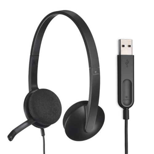 

Logitech H340 Computer Office Education Training USB Interface Microphone Wired Headset