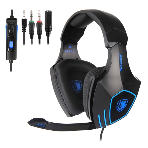 

SADES SA-819 3.5mm Wired Adjustable Gaming Headphone with Retractable Microphone & 1 to 2 3.5mm Audio Cable, Speaker Diameter: 50mm, Impedance: 16ohms, Length: 1.5m