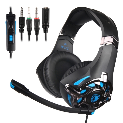 

SADES SA-822 3.5mm Wired Hollow Appearance Adjustable Gaming Headphone with Retractable Microphone & 1 to 2 3.5mm Audio Cable, Length: 1.5m