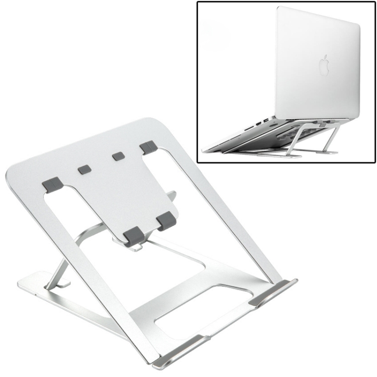 

Laptop Height Extender Holder Stand Folding Portable Computer Heat Dissipation Bracket, Size: 22.3x23.5x1.3cm (Silver)