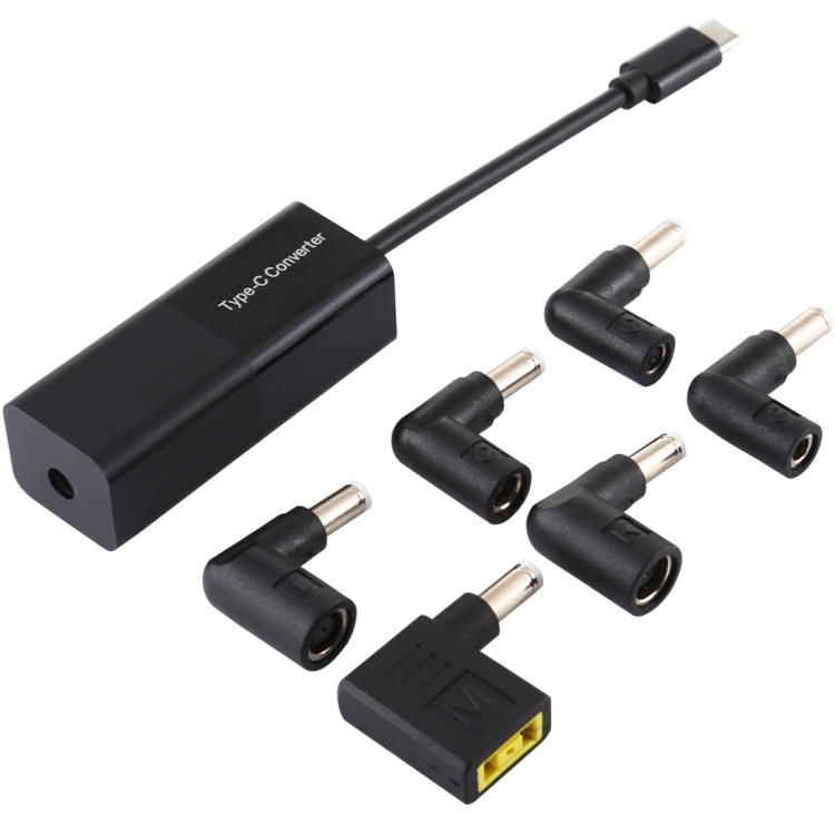 

Laptop Power Adapter 65W USB-C / Type-C Converter to 6 in 1 Power Adapter (Black)
