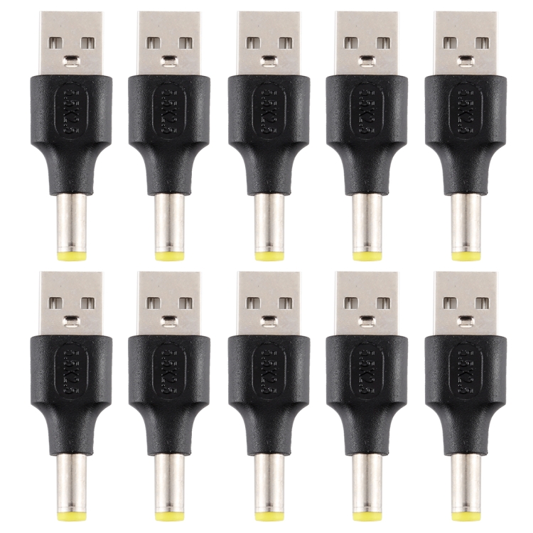 

10 PCS 5.5 x 2.5mm Male to USB 2.0 Male DC Power Plug Connector