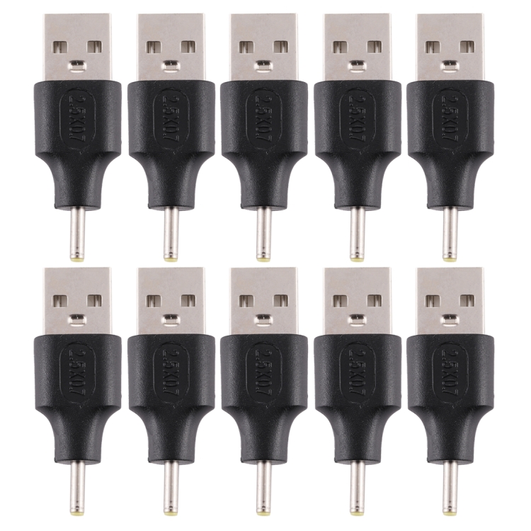 

10 PCS 2.5 x 0.7mm Male to USB 2.0 Male DC Power Plug Connector