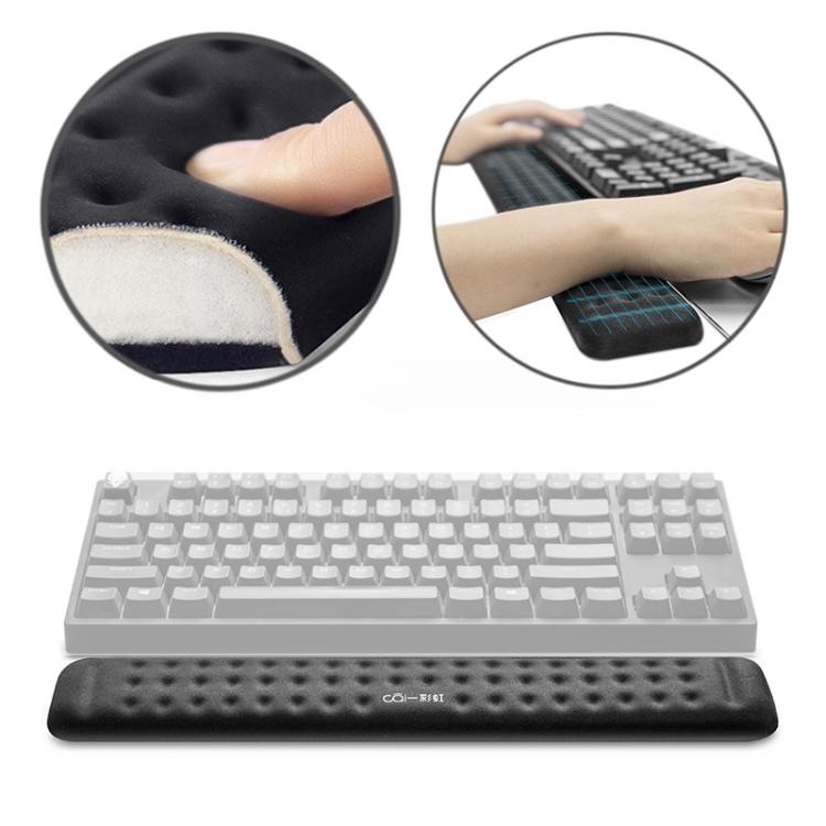 

Mechanical Keyboard Wrist Rest Memory Foam Mouse Pad, Size : M (Black)