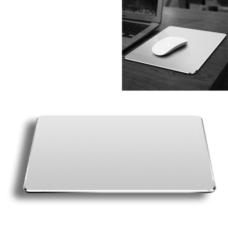 

Aluminum Alloy Double-sided Non-slip Mat Desk Mouse Pad, Size : M(Silver)