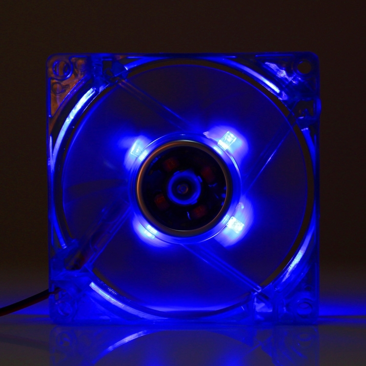 

8025 4 Pin DC 12V 0.18A Computer Case Cooler Cooling Fan with LED Light , Random Color Delivery , Size: 80x80x25mm(Dark Blue)