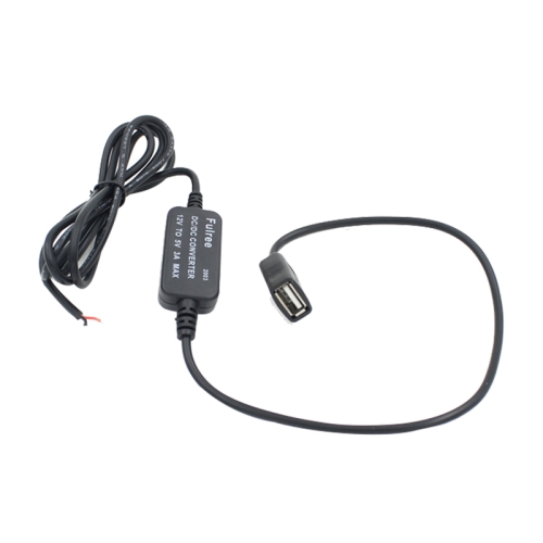 

Car Motorcycle Single USB Car Charger DC 12V To 5V 3A Power Adapter for Car GPS Tracker DVR, Length: 1m