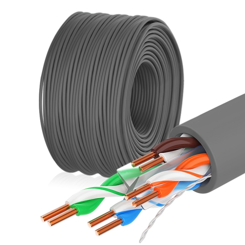 

NUOFUKE 058 CAT 6E 8 Core Oxygen-Free Copper Gigabit Home Network Cable, Cable Length: 300m(Dark Gray)