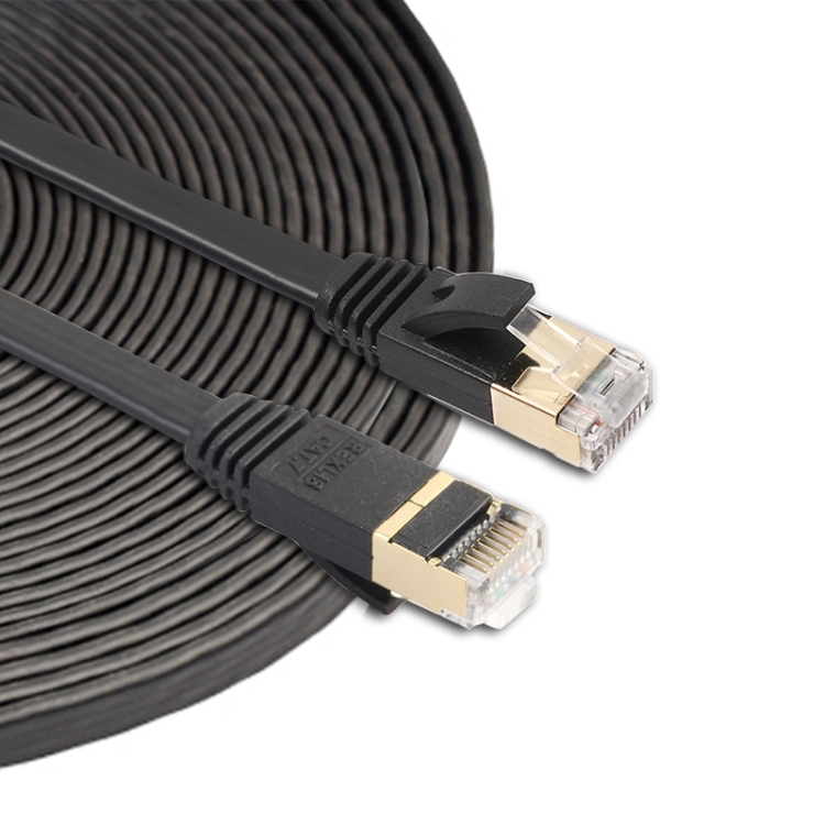 Computer Supplies 1.8m Gold Plated CAT-7 10 Gigabit Ethernet Ultra Flat Patch Cable for Modem Router LAN Network Built with Shielded RJ45 Connector