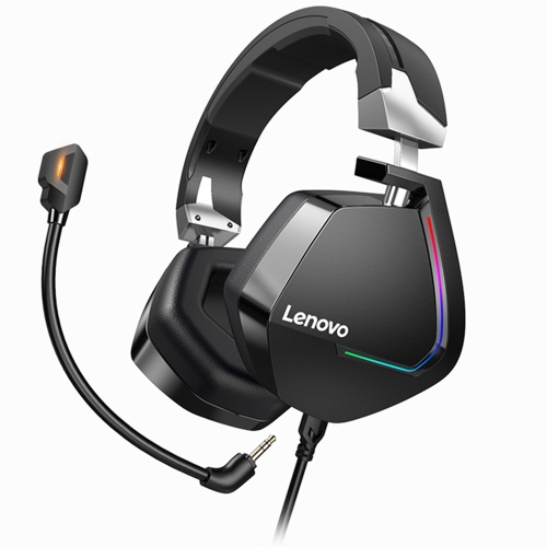

Original Lenovo H402 USB Interface 7.1 Channel Active Noise Reduction Wired Gaming Headset with Colorful RGB Light & Detachable Microphone, Cable Length: 2.2m (Black)