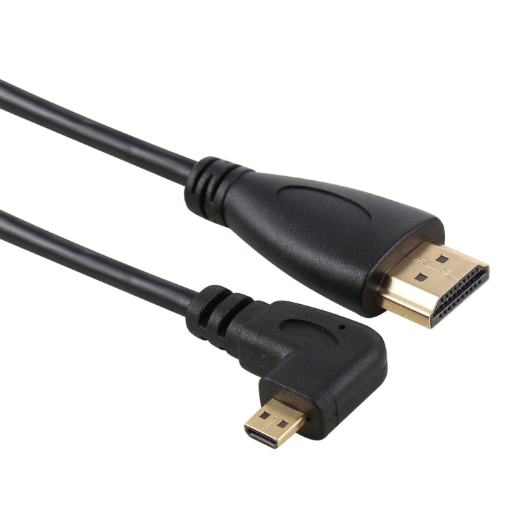 

50cm 4K HDMI Male to Micro HDMI Left Angled Male Gold-plated Connector Adapter Cable