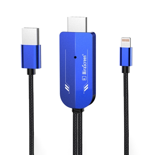 

MiraScreen LD22M-1 2 in 1 8 Pin to HD-MI + USB Dual-OS HDTV Dongle Cable, Plug and Play (Blue)