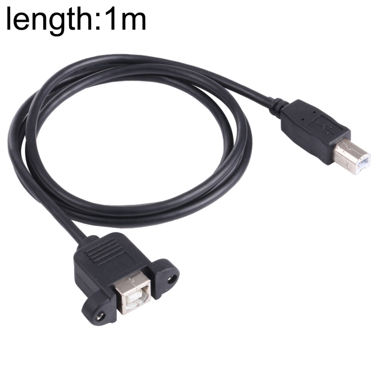

USB BM to BF Printer Extension Cable with Screw Hole, Length: 1m