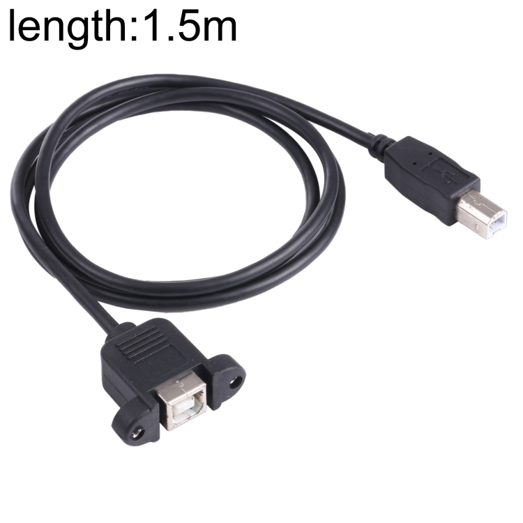 

USB BM to BF Printer Extension Cable with Screw Hole, Length: 1.5m