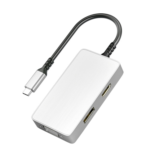 

ULT-unite 5 in 1 USB-C / Type-C to 3.5mm Audio + VGA + DP + HDMI + PD Port Multifunctional HUB Adapter(White)