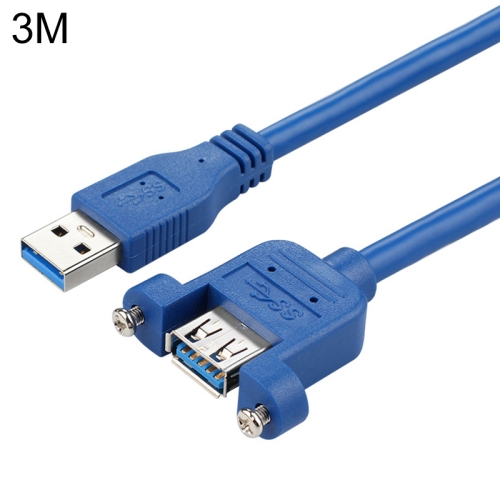 

USB 3.0 Male to Female Extension Cable with Screw Nut, Cable Length: 3m