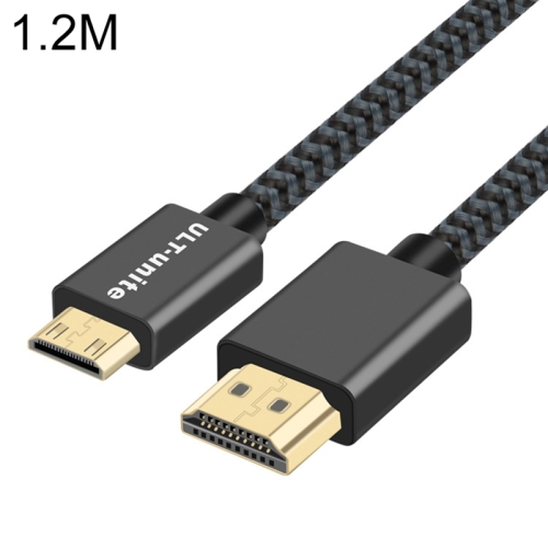 

ULT-unite Gold-plated Head HDMI 2.0 Male to Mini HDMI Male Nylon Braided Cable, Cable Length: 1.2m(Black)