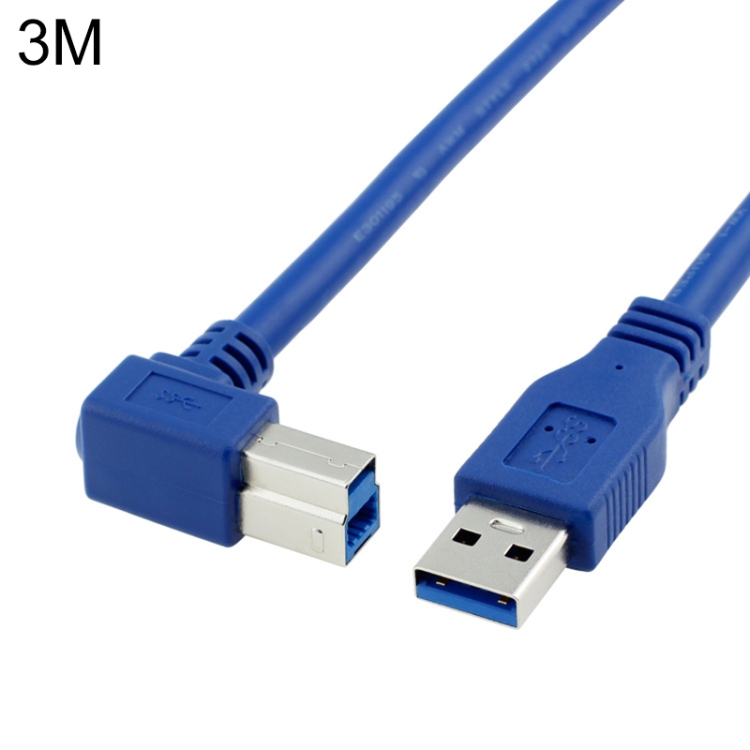 

USB 3.0 A Male to Right 90 Degrees Angle USB 3.0 Type-B Male High Speed Printer Cable, Cable Length: 3m