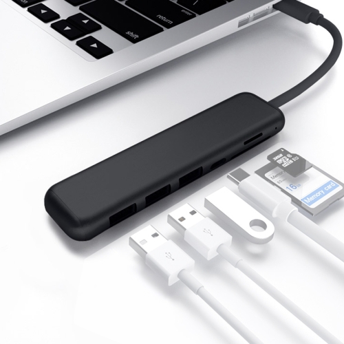 

Seven in One Extender USB3.0+ card reader + charging , Support PD Fast Charging, Data Transmission 5G / S for Macbook (Black)