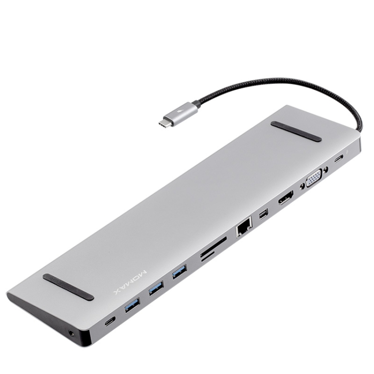 

MOMAX DH10E 12 In 1 Type-C / USB-C Multi-port Converter Adapter(Grey)