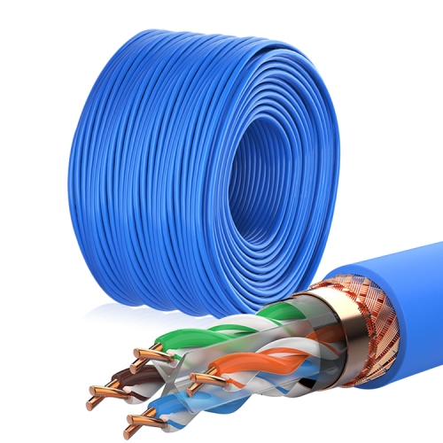 

NUOFUKE 056 Double Shielding CAT 6E 8 Core Oxygen-Free Copper Gigabit Home Network Cable, Cable Length: 300m(Blue)