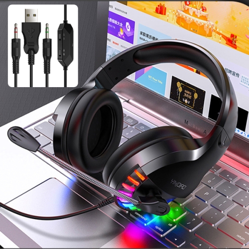 

YINDIAO Q2 Head-mounted Wired Gaming Headset with Microphone, Version: Dual 3.5mm + USB(Black)