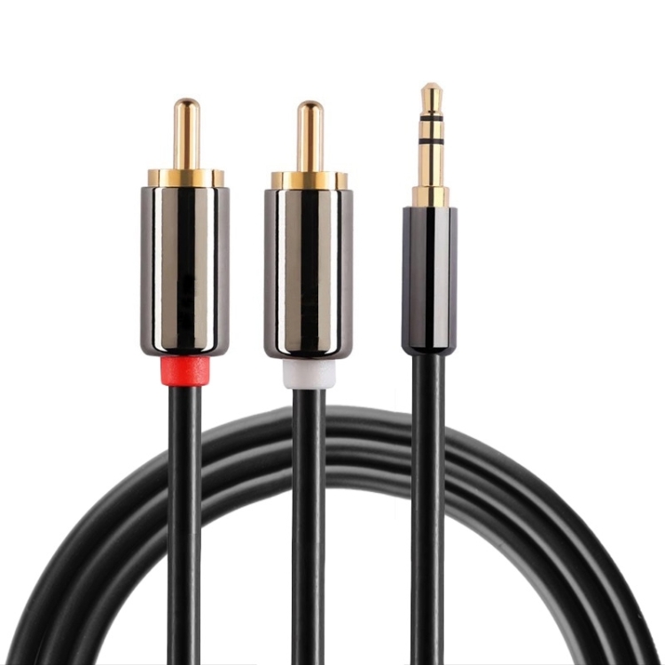 

1m Gold Plated 3.5mm Jack to 2 x RCA Male Stereo Audio Cable