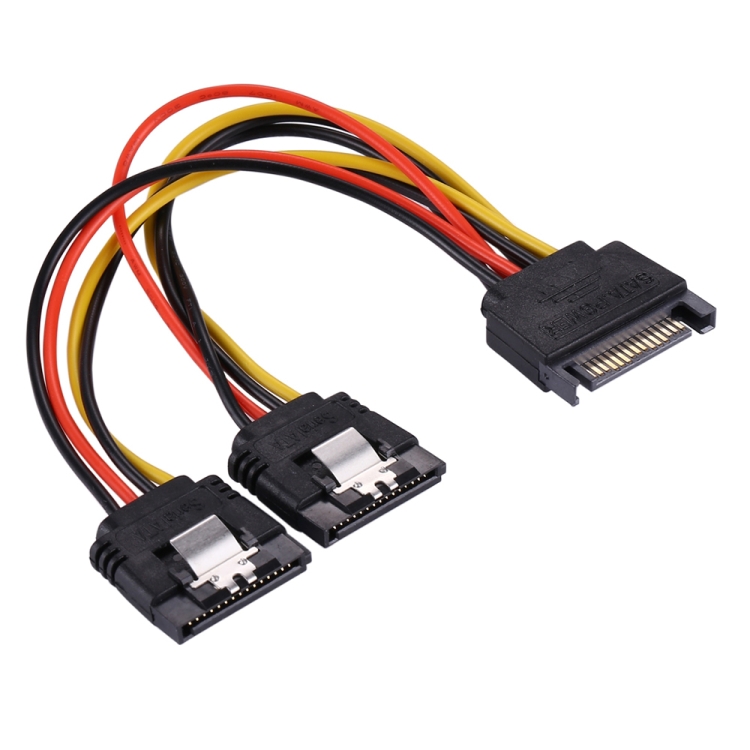 

20cm 15 Pin Male to 2 x 15 Pin Female SATA Power Supply Extension Cable