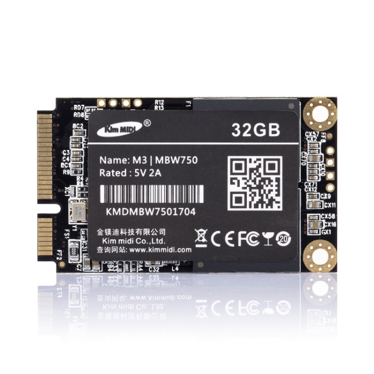 

Kim MiDi MBW750 3.8mm 1.8 inch mSATA Solid State Drive, Flash Architecture: MLC, Capacity: 32GB