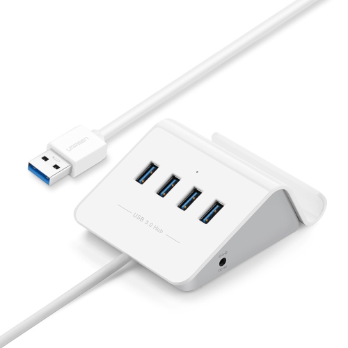 

Ugreen 5Gbps Super Speed 4 Ports USB 3.0 HUB Converter with Phone Holder, Cable Length: 1m (White)
